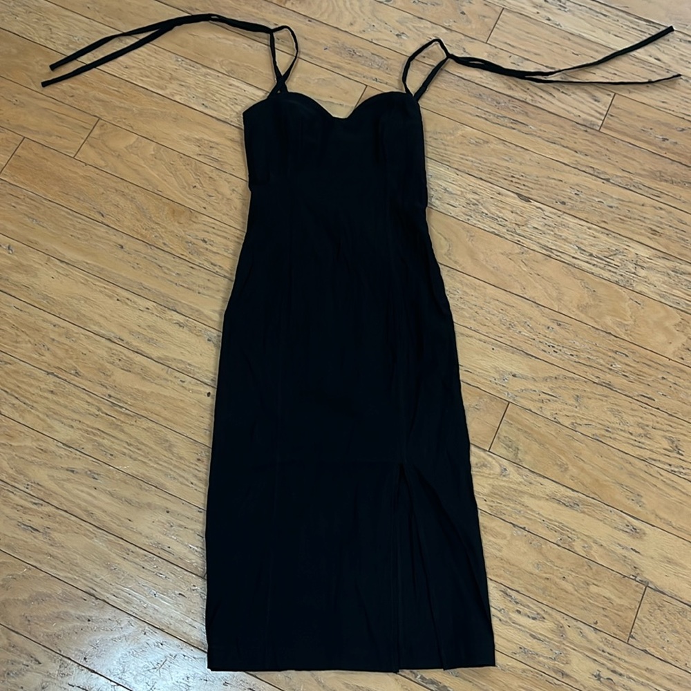 Anthropologie XS black dress with side zipper